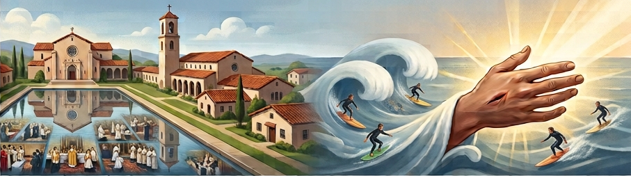 Abbey and Waves
